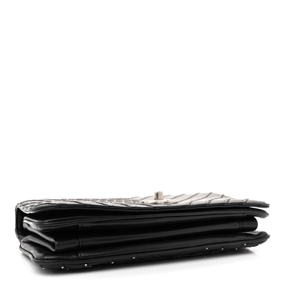 Chanel Calfskin Studded Chevron Quilted Flap Black 4 of 13