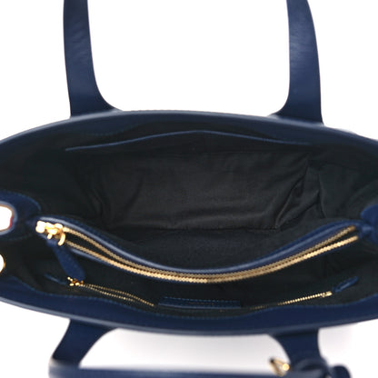 Burberry Derby Calfskin Vintage Check Medium Banner Tote Regency Blue 5 of 8