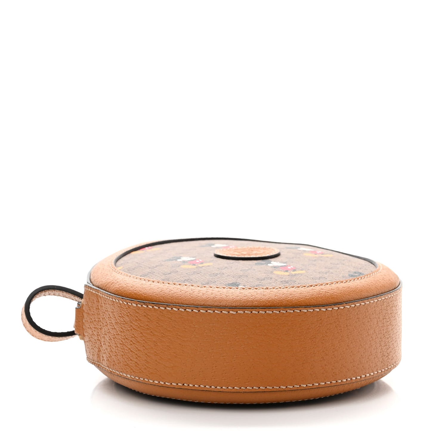 X DISNEY Mini Vintage GG Supreme Monogram Mickey Mouse Round Shoulder Bag Beige Vintage Sun Oil