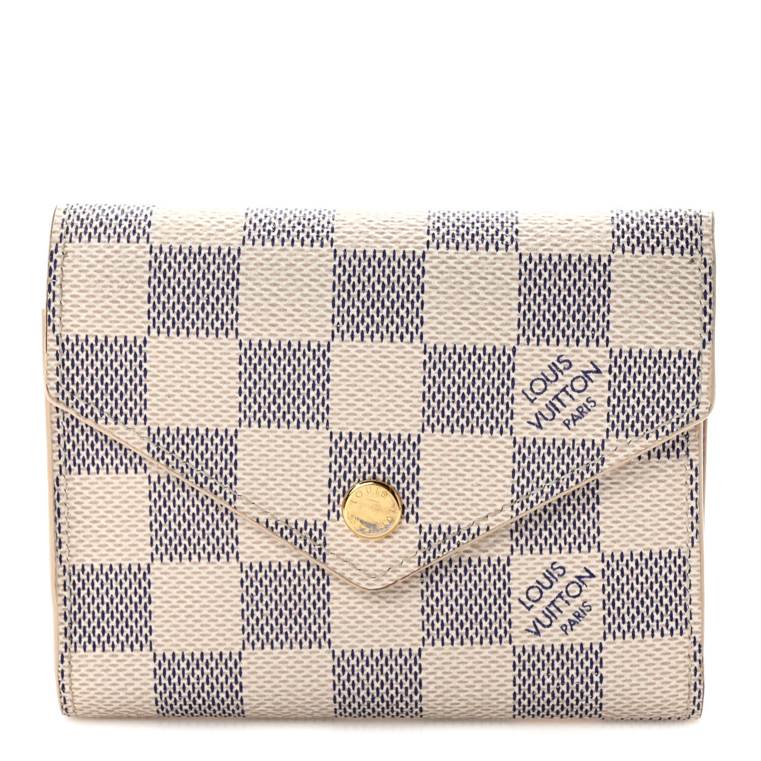 Louis Vuitton Damier Azur Victorine Wallet Rose Ballerine 1 of 7