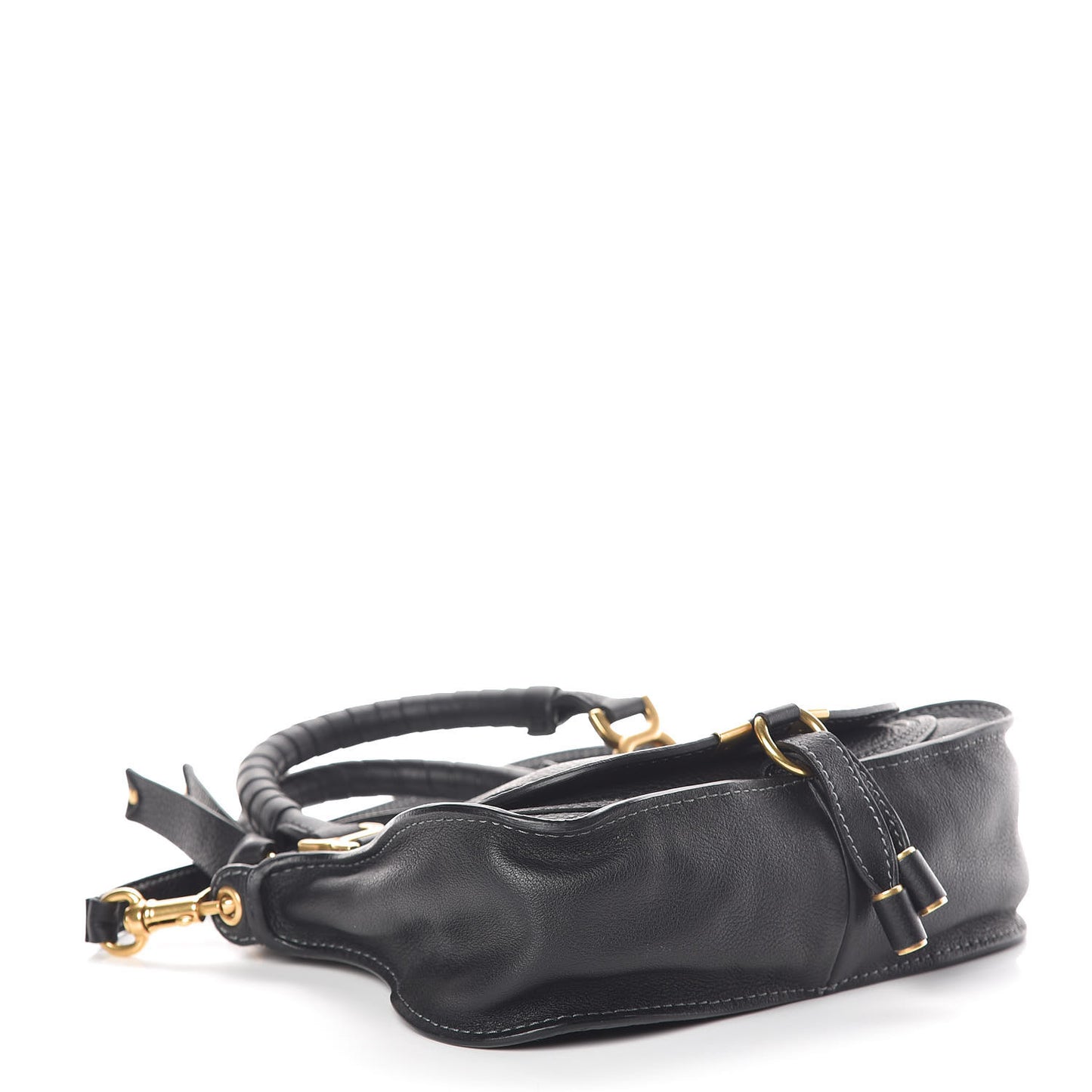 Calfskin Baby Marcie Satchel Black