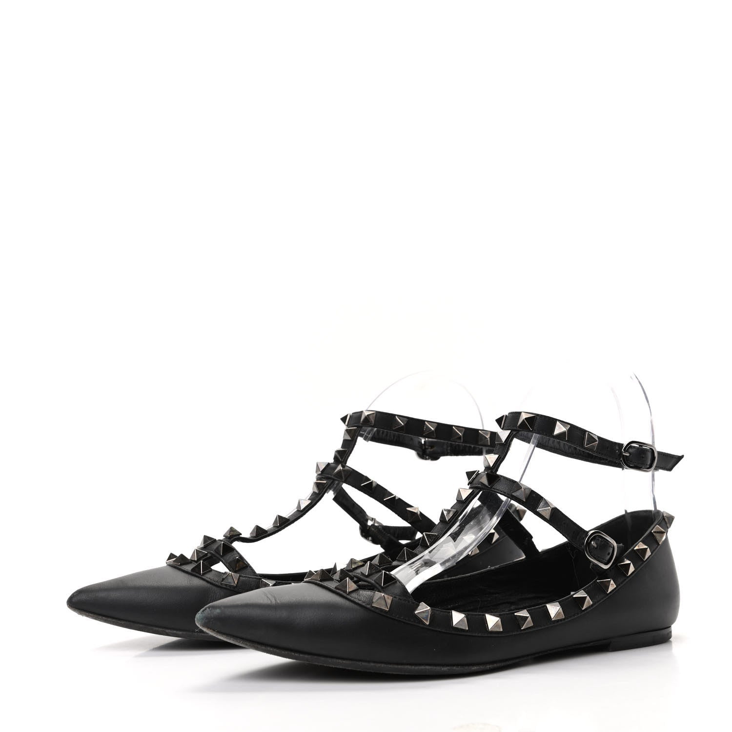 Valentino Garavani Nappa Rockstud Cage Ballerina Flats 37.5 Black 3 of 12