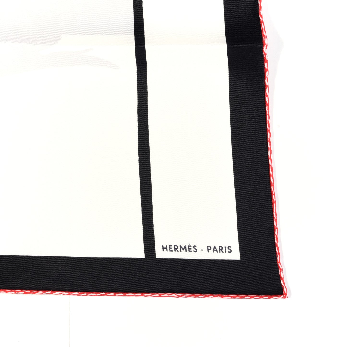 Silk Swinging Saint Germain Scarf 70 White Black Rouge