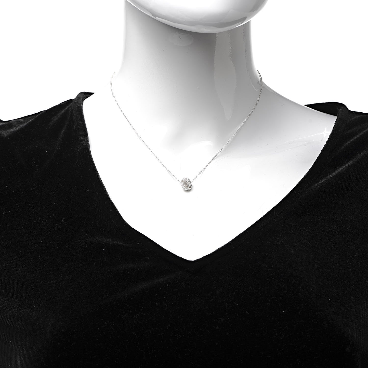 Tiffany Sterling Silver Twist Knot Pendant Necklace 2 of 6