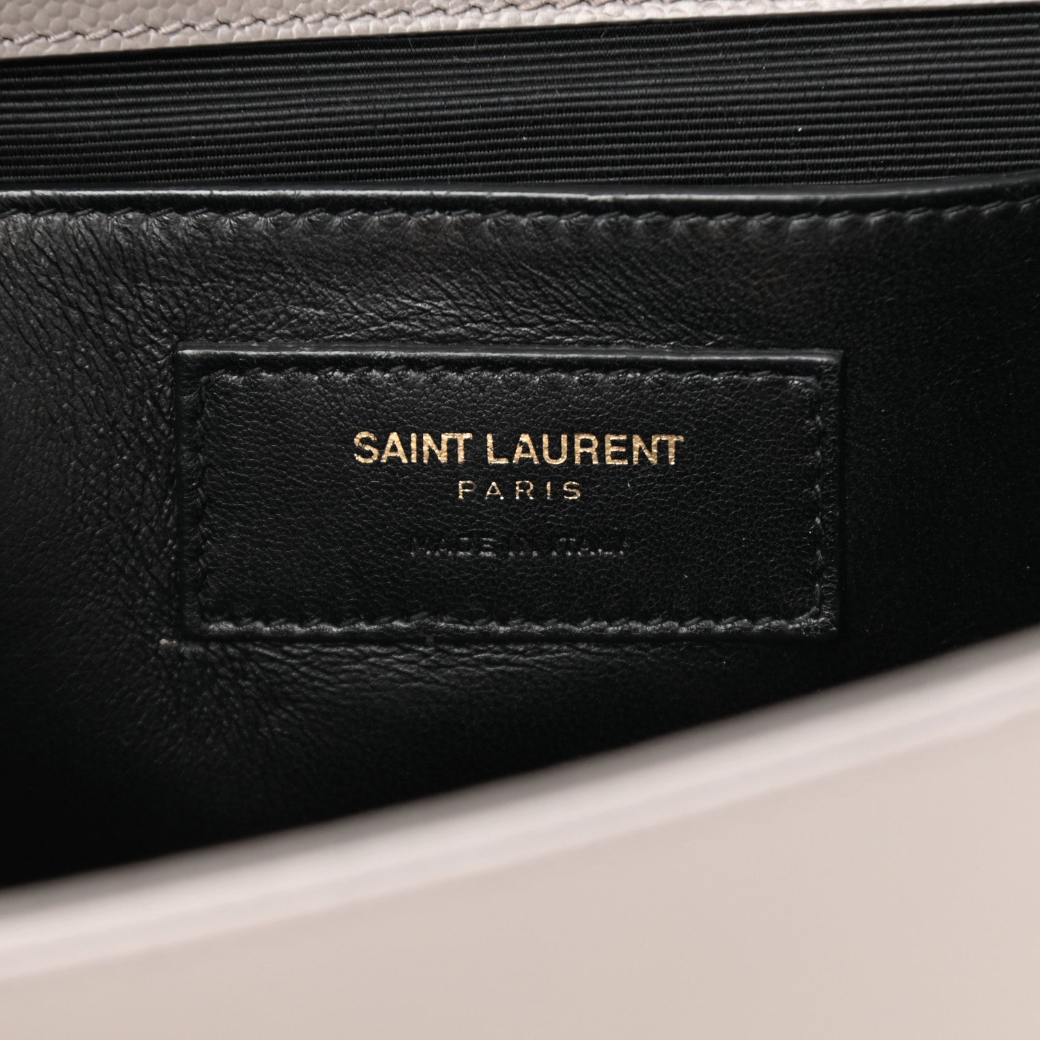 Saint Laurent Grain De Poudre Medium Classic Monogram Kate Satchel Earth Grey 5 of 9