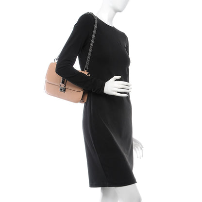 Valentino Garavani Pebbled Calfskin Medium Glam Lock Rockstud Flap Soft Noisette 2 of 7