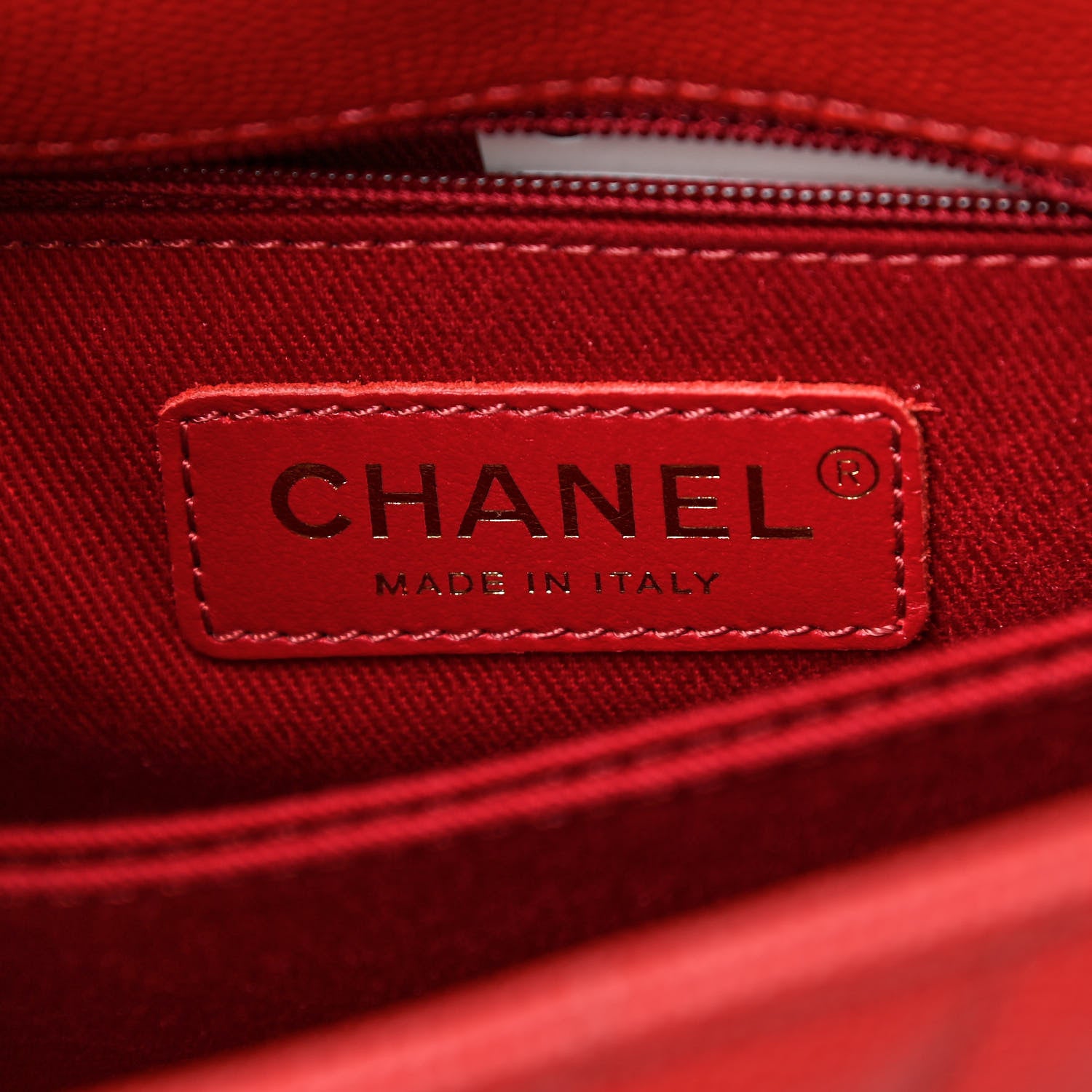 Chanel Caviar Chevron Quilted Mini Coco Handle Flap Red 6 of 11
