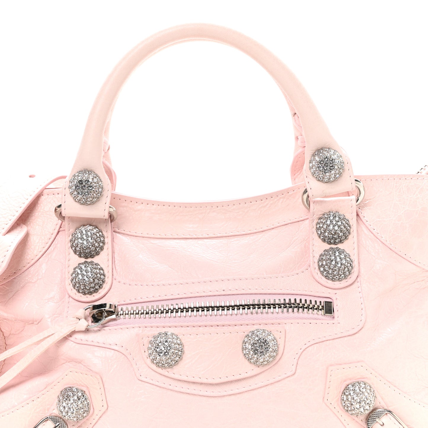 Agneau Arena Giant Rhinestone Hardware Small Le City Petal Pink