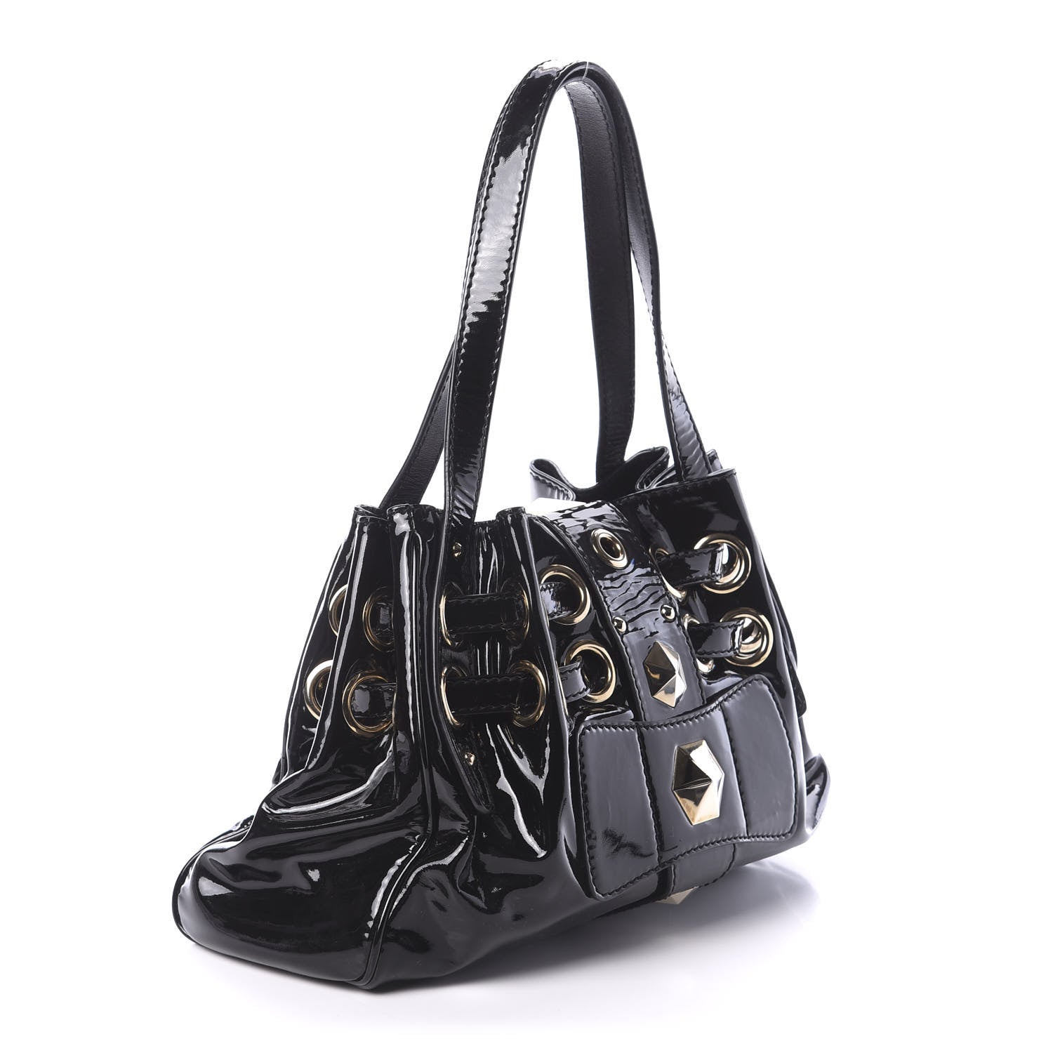 Jimmy Choo Patent Studded Ramona Black 4 of 9