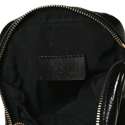 Saint Laurent Textured Patent Monogram Mini Wristlet Black 6 of 12