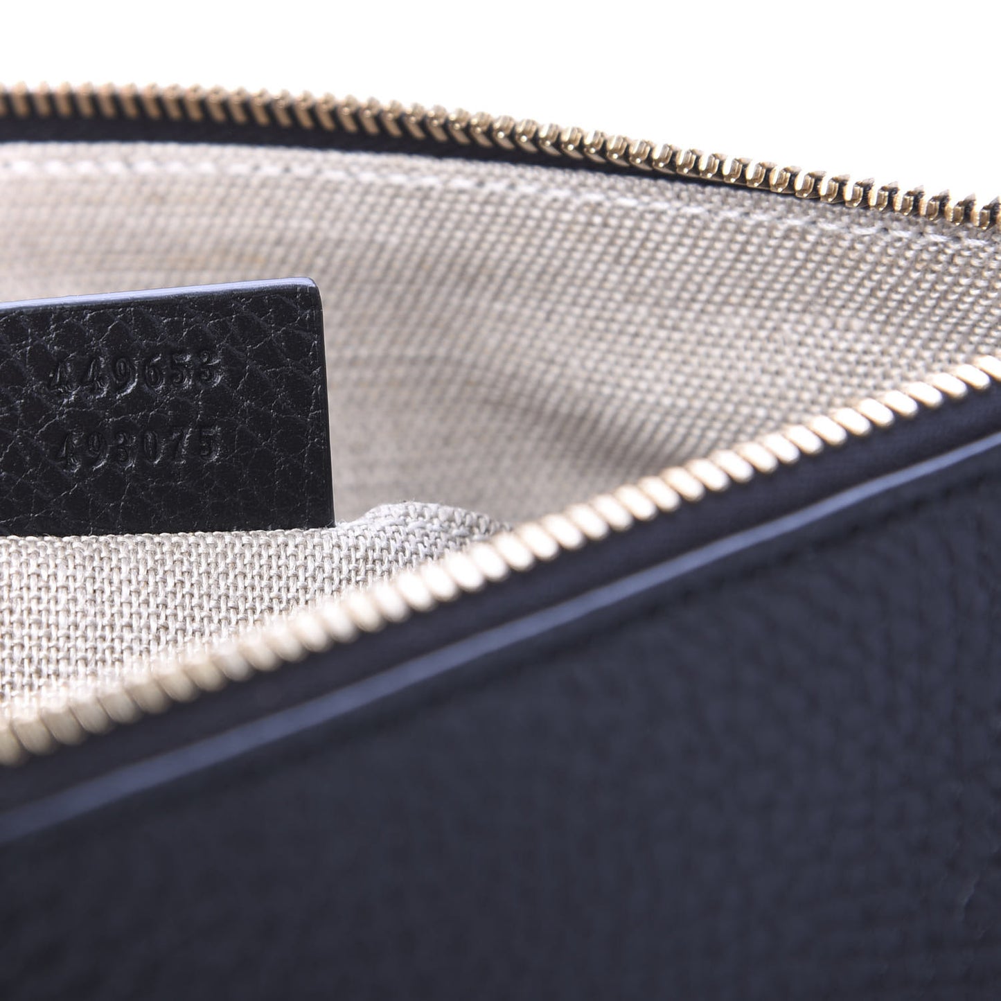 Pebbled Calfskin Large Bamboo Clutch Black