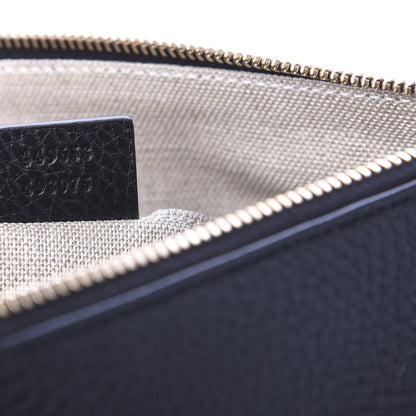 Gucci Pebbled Calfskin Large Bamboo Clutch Black 9 of 11