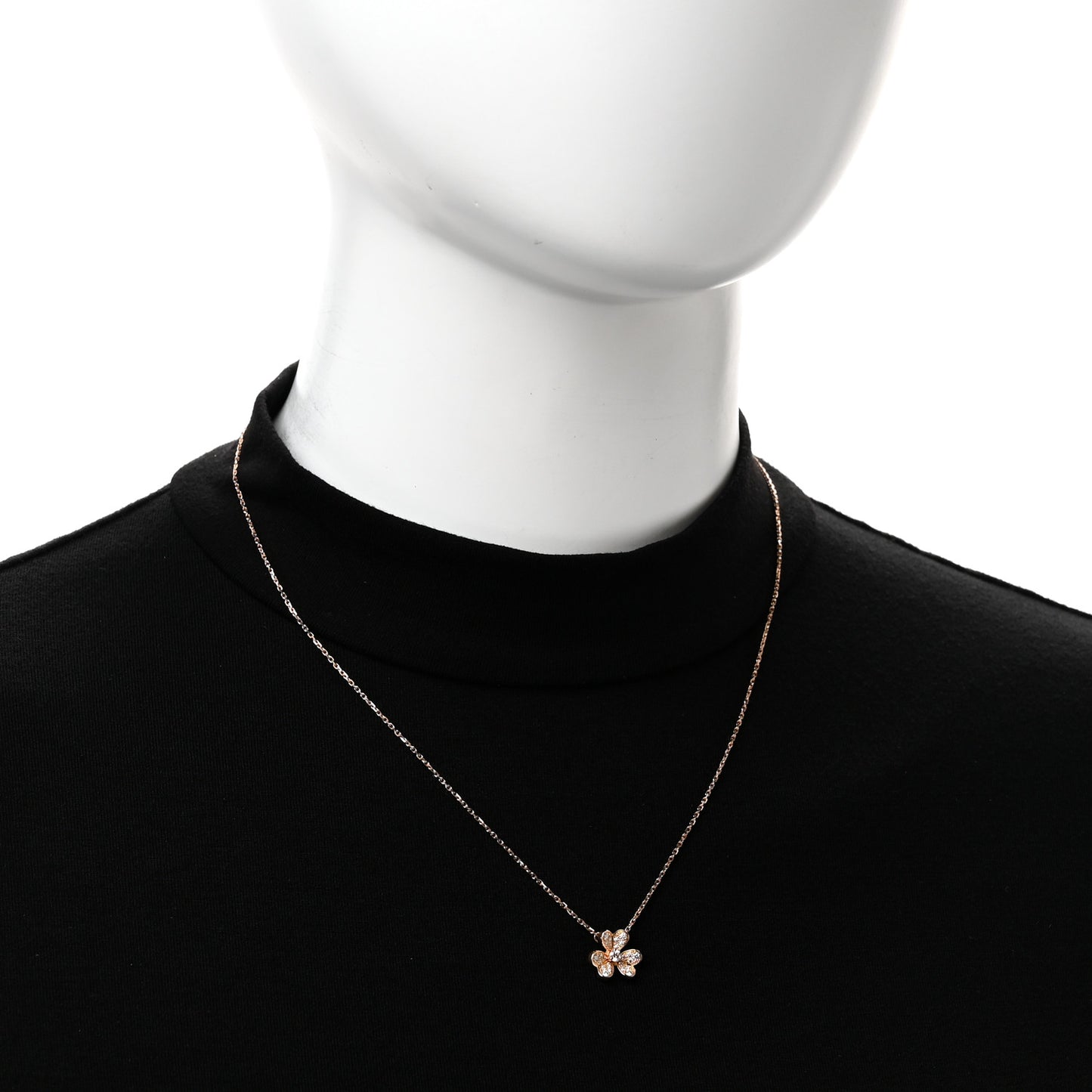 18K Rose Gold Diamond Mini Frivole Pendant Pave Necklace