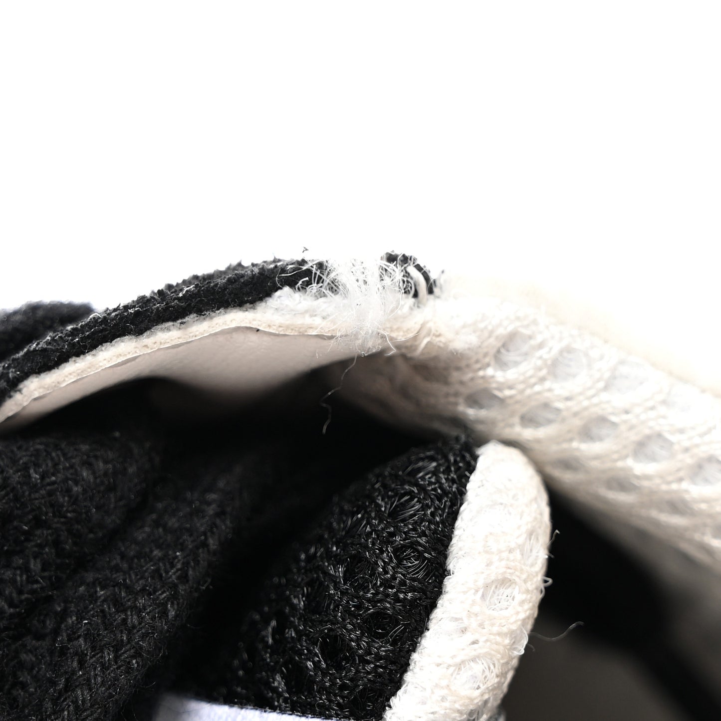 Mesh Suede Grained Calfskin Womens CC Sneakers 38 Black White