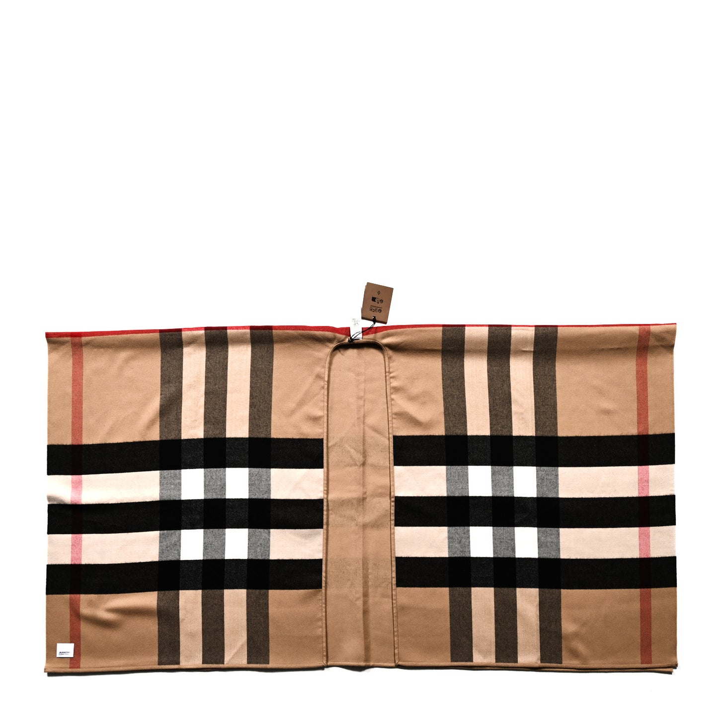 Wool Solid To Check Charlotte Cape Scarf Camel