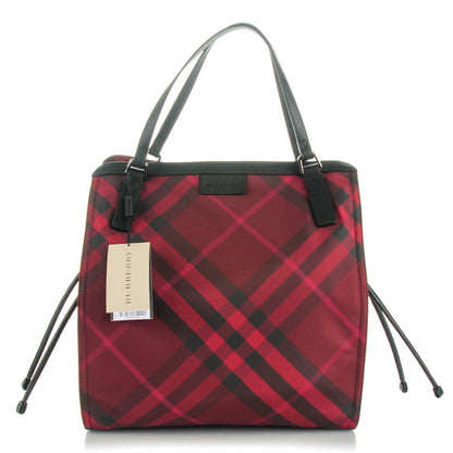 Burberry Nylon Check Small Buckleigh Packable Tote Bright Burgundy 1 of 8
