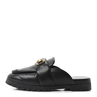 Gucci Goatskin Auroville Horsebit Mules 39.5 Black 1 of 9