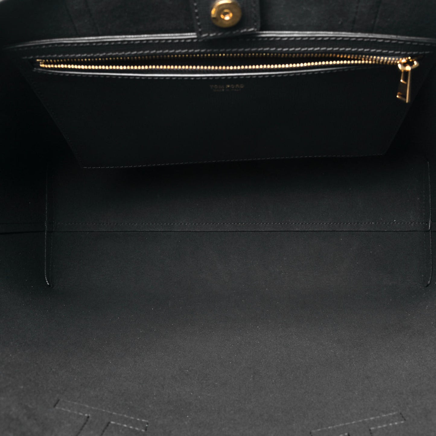 Grained Calfskin Small T Tote Black
