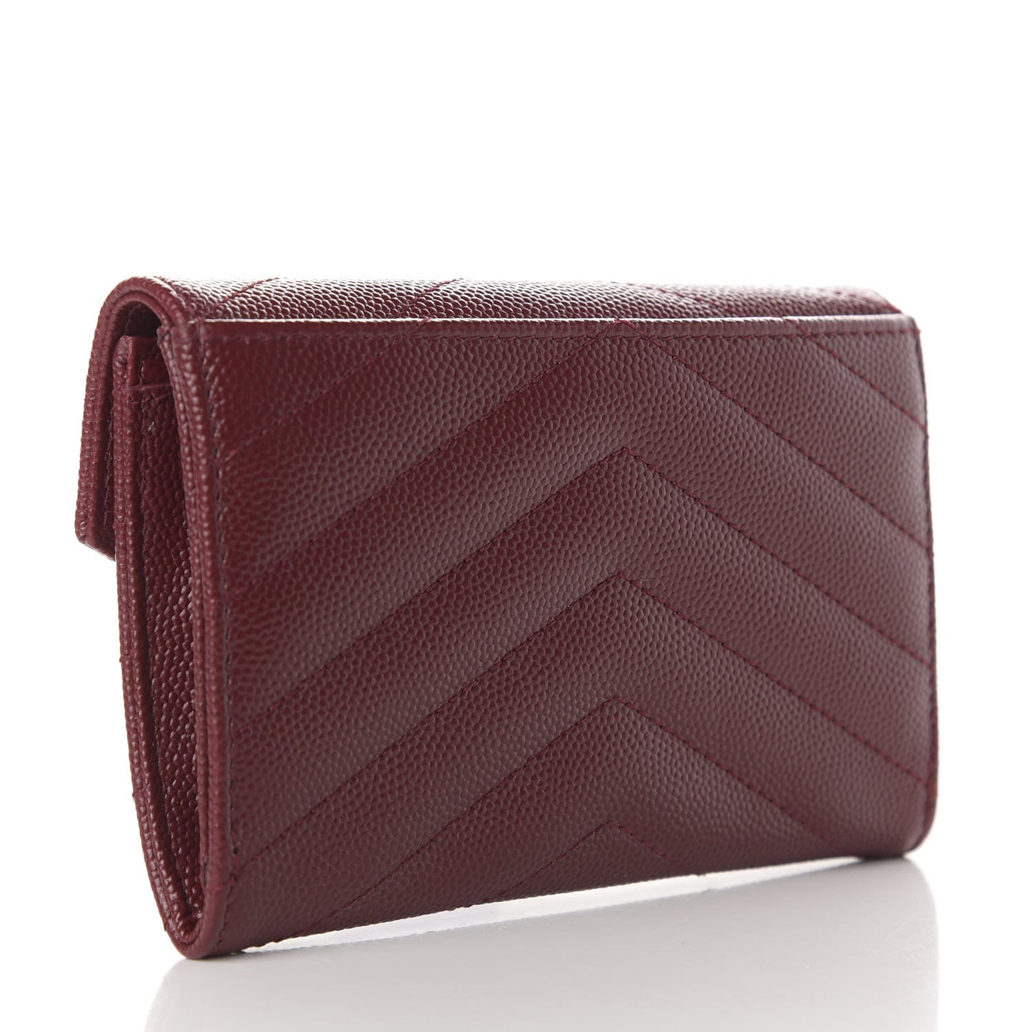 Grain De Poudre Matelasse Chevron Small Monogram Envelope Wallet Palissandre