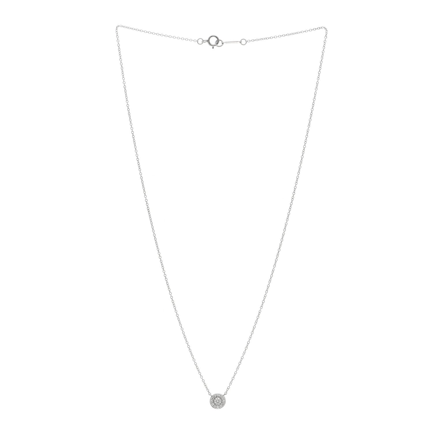 Tiffany Platinum Diamond .12ctw Circlet Pendant Necklace 2 of 4