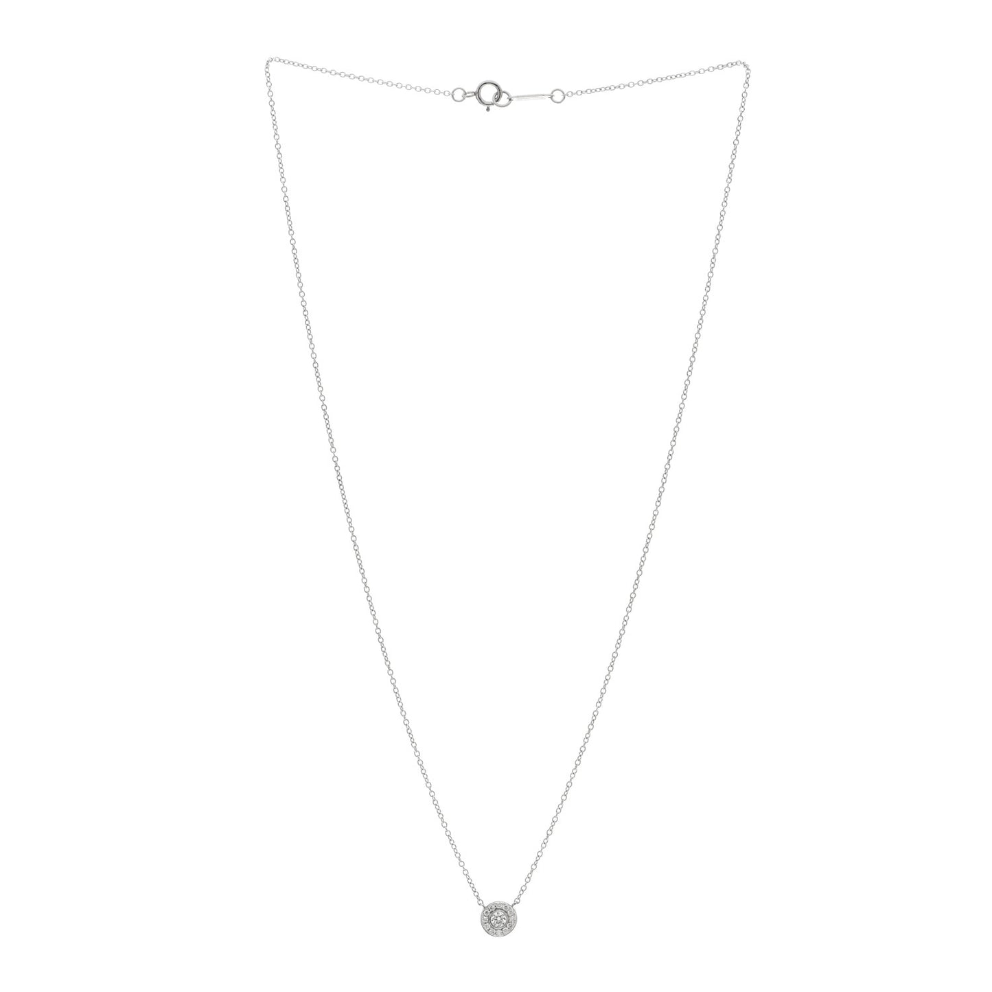 Platinum Diamond .12ctw Circlet Pendant Necklace