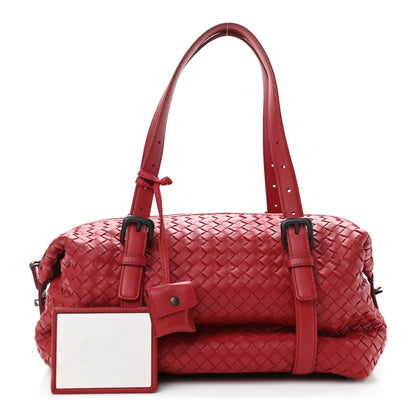 Bottega Veneta Nappa Intrecciato Montaigne Rings Satchel Red 1 of 12