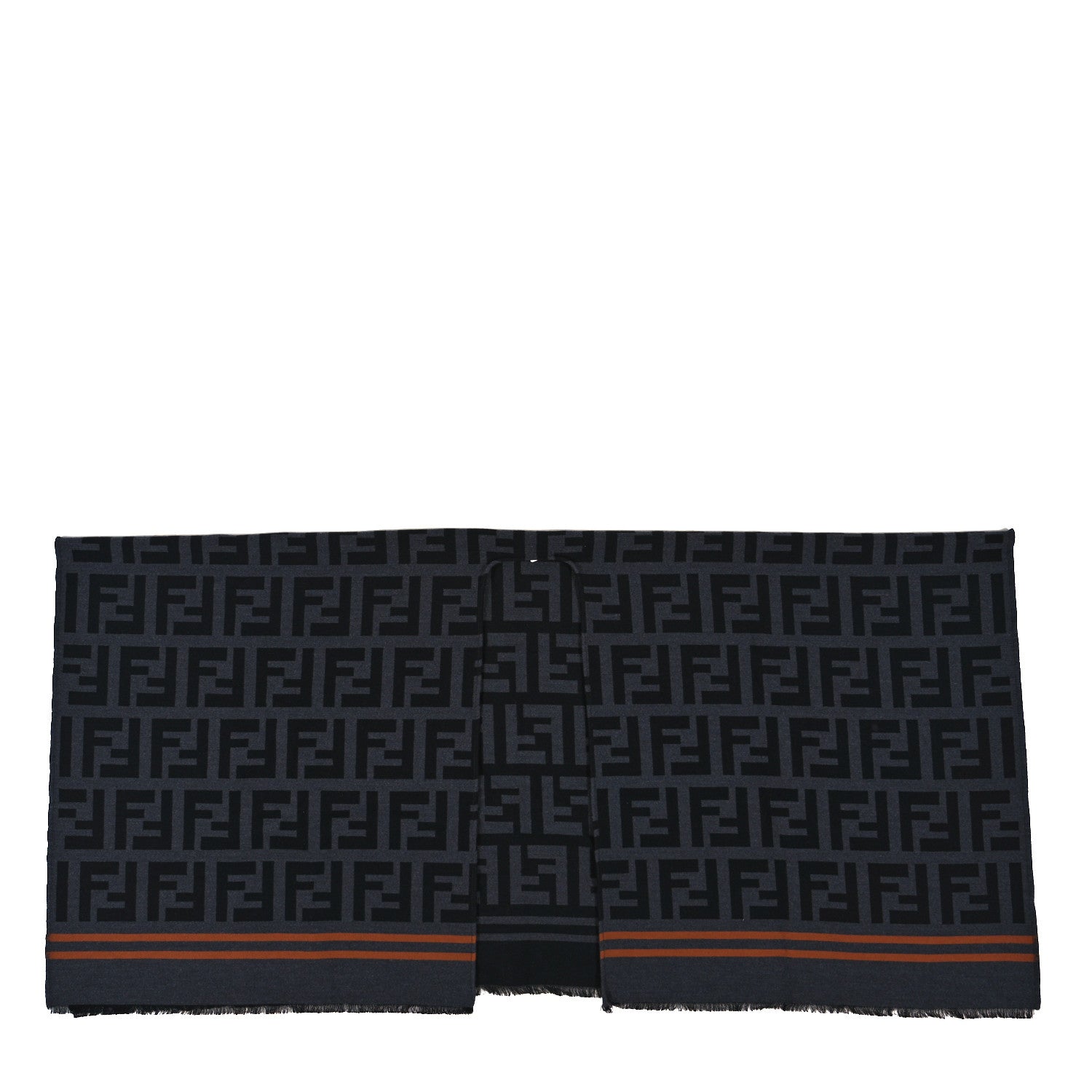 Fendi Wool Silk FF Poncho Black 1 of 3