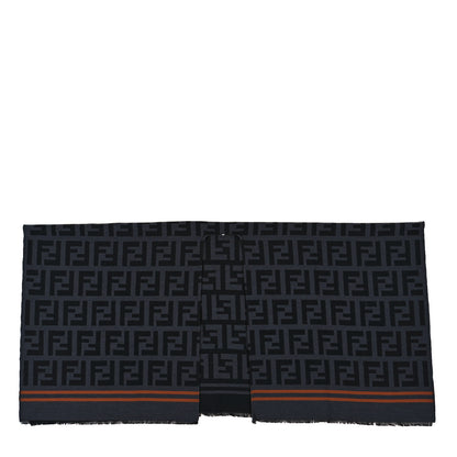 Fendi Wool Silk FF Poncho Black 1 of 3