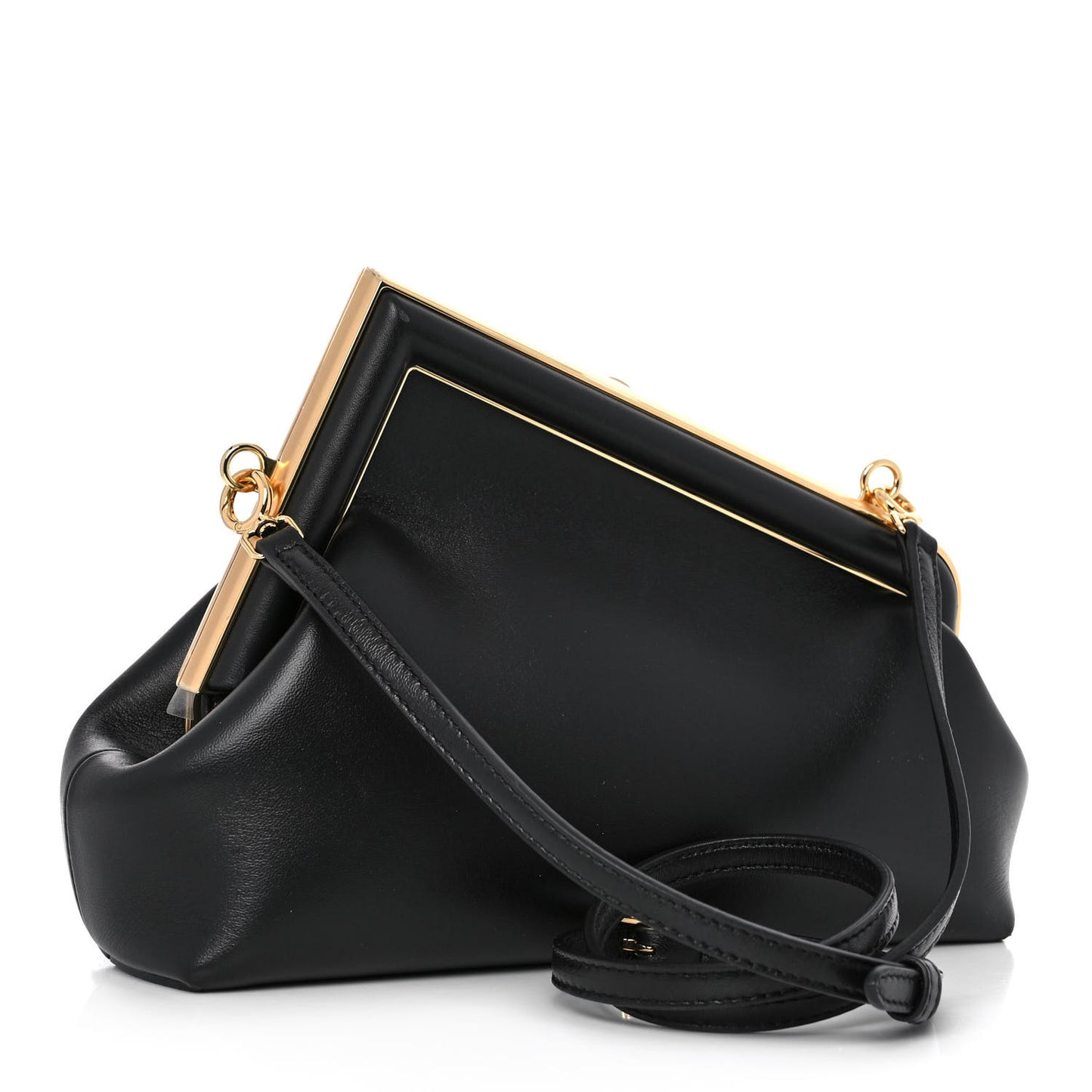 Shiny Nappa Small Fendi First Black