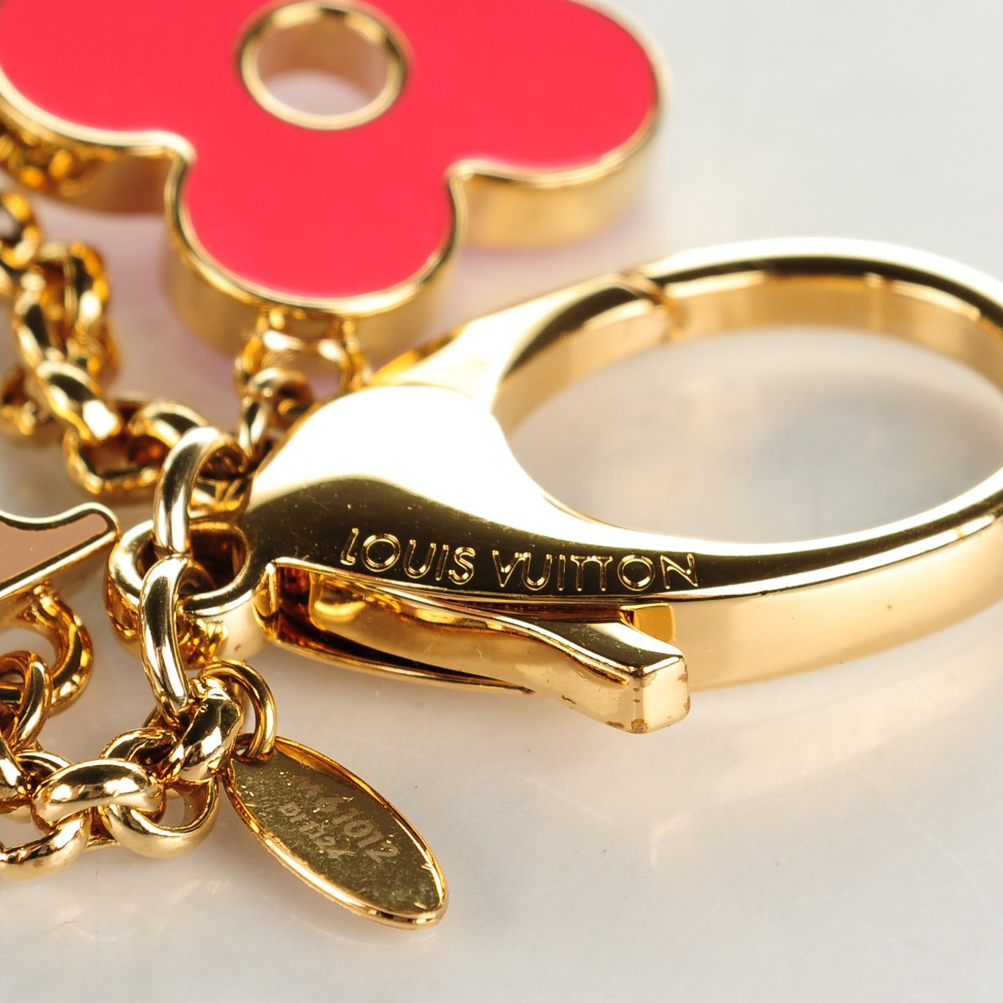 Fleur De Monogram Bag Charm Pink