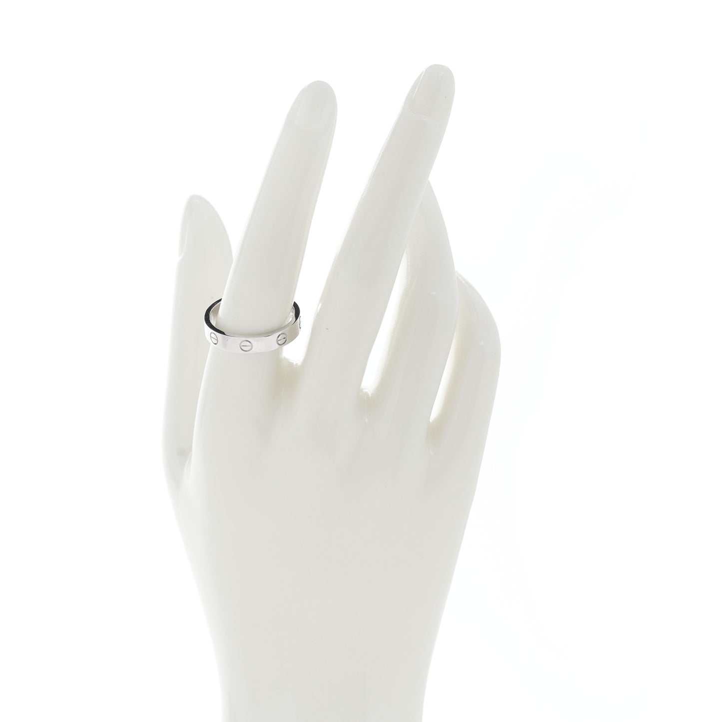 18K White Gold Diamond 4mm LOVE Wedding Band Ring 58 8.25