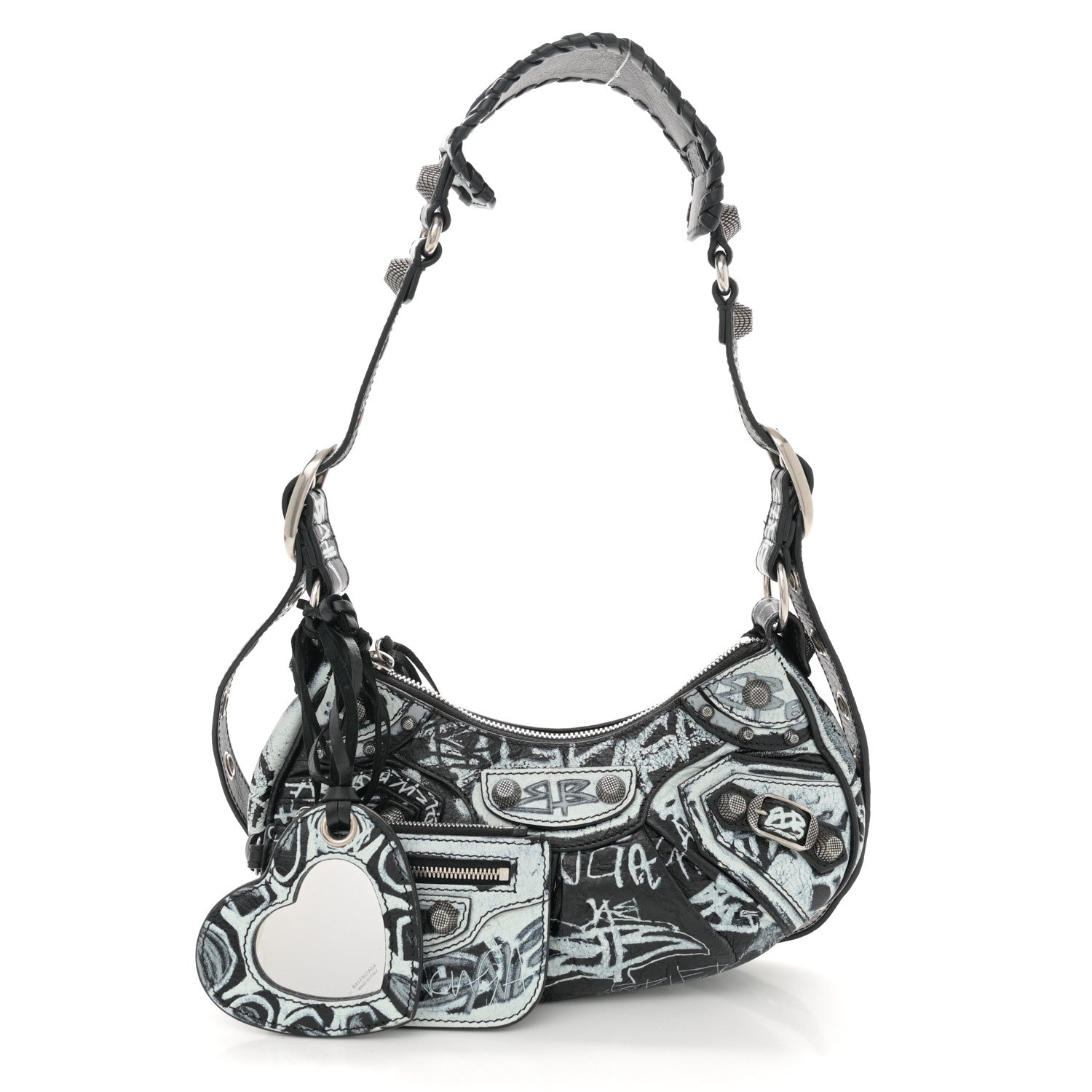 Balenciaga Agneau Arena Graffiti Le Cagole Shoulder Bag XS Black 3 of 13