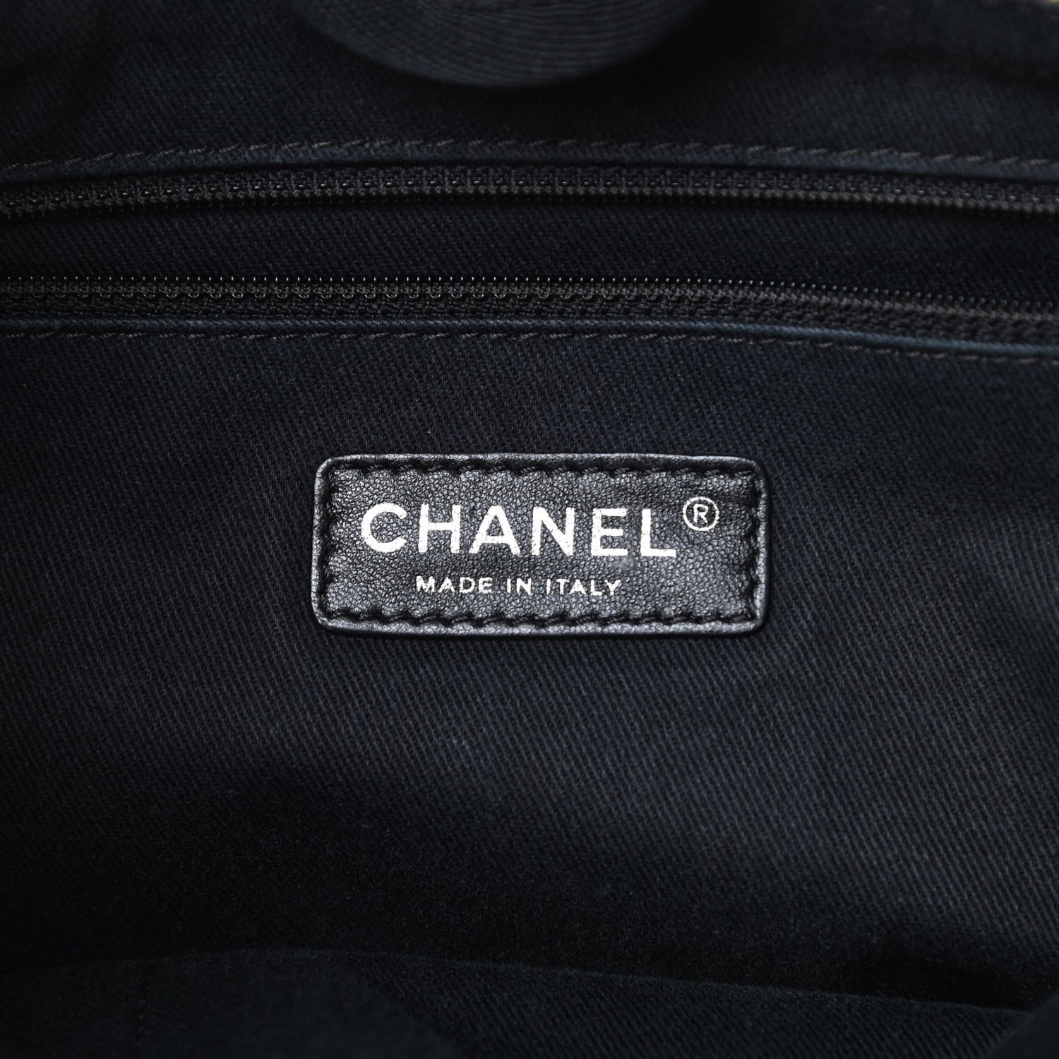 Chanel Canvas Small Deauville Tote Beige Black 6 of 15