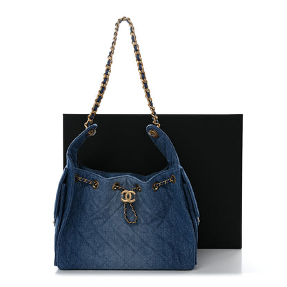 Chanel Washed Denim Quilted Small Chanel 25 Handbag Blue 11 of 11
