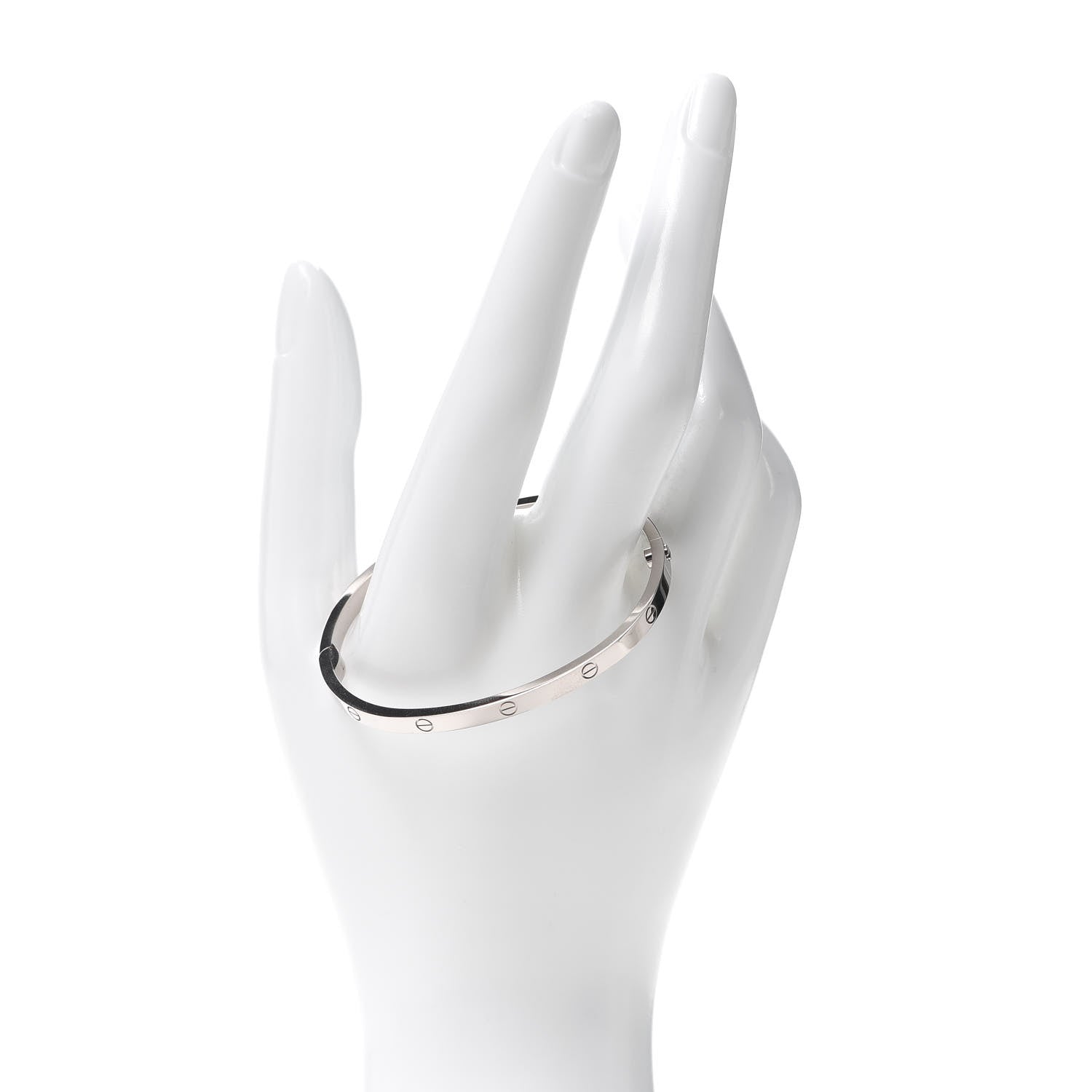 Cartier 18K White Gold Small LOVE Bracelet 16 2 of 7