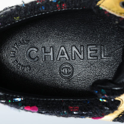 Chanel Tweed Lambskin Runway Sneakers Black 36 6 of 7