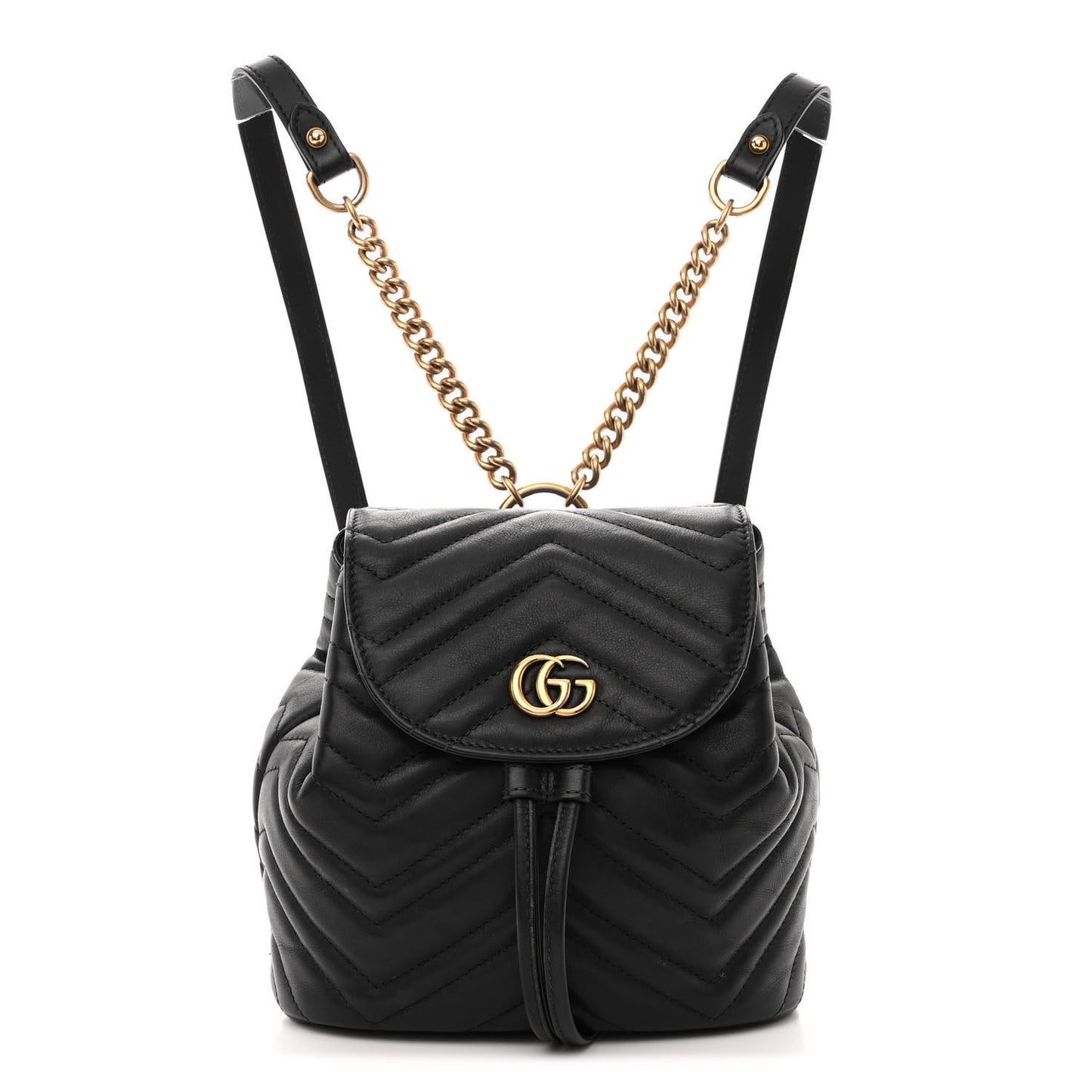 Calfskin Matelasse GG Marmont Flap Backpack Black