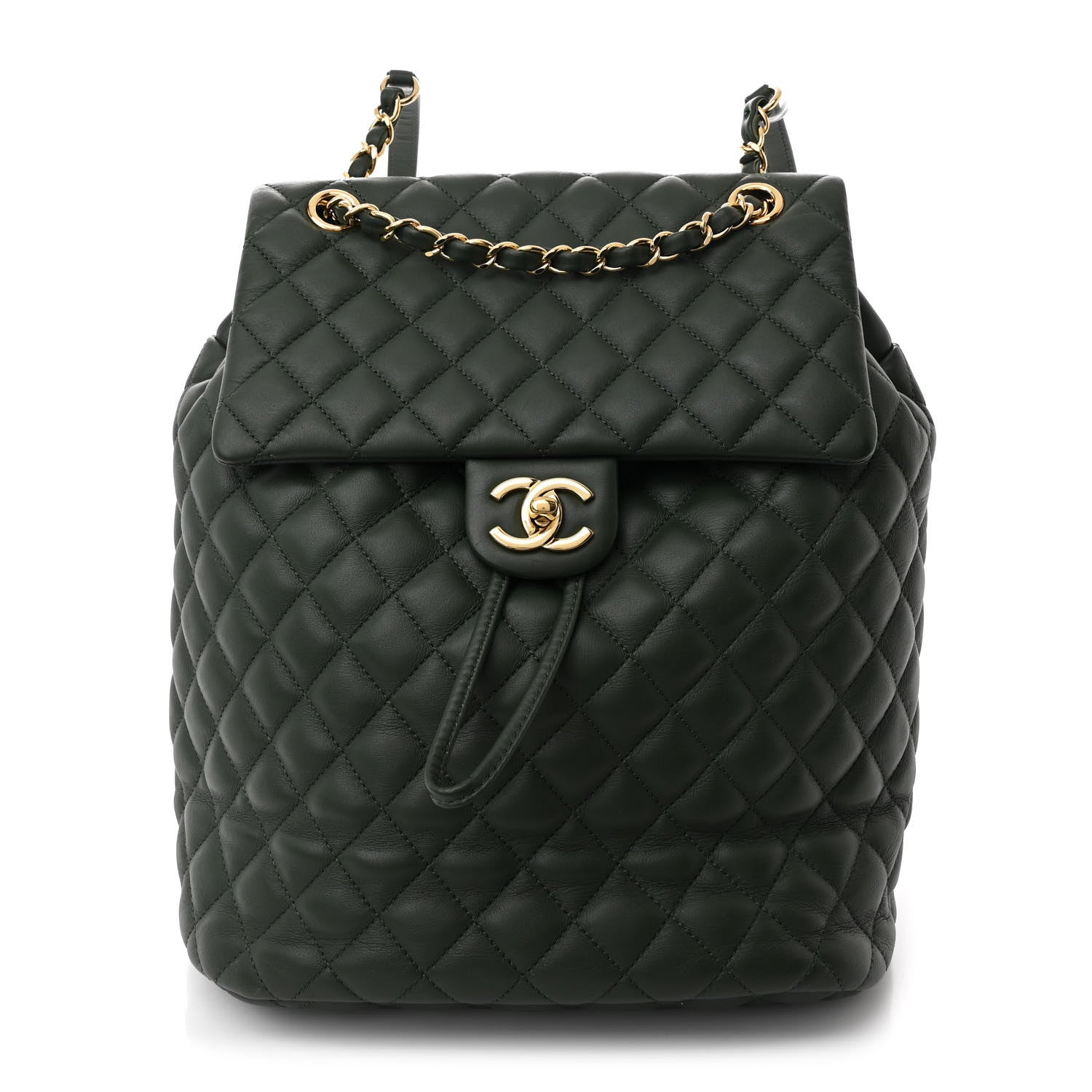Chanel Lambskin Quilted Large Urban Spirit Backpack Dark Green 1 of 13