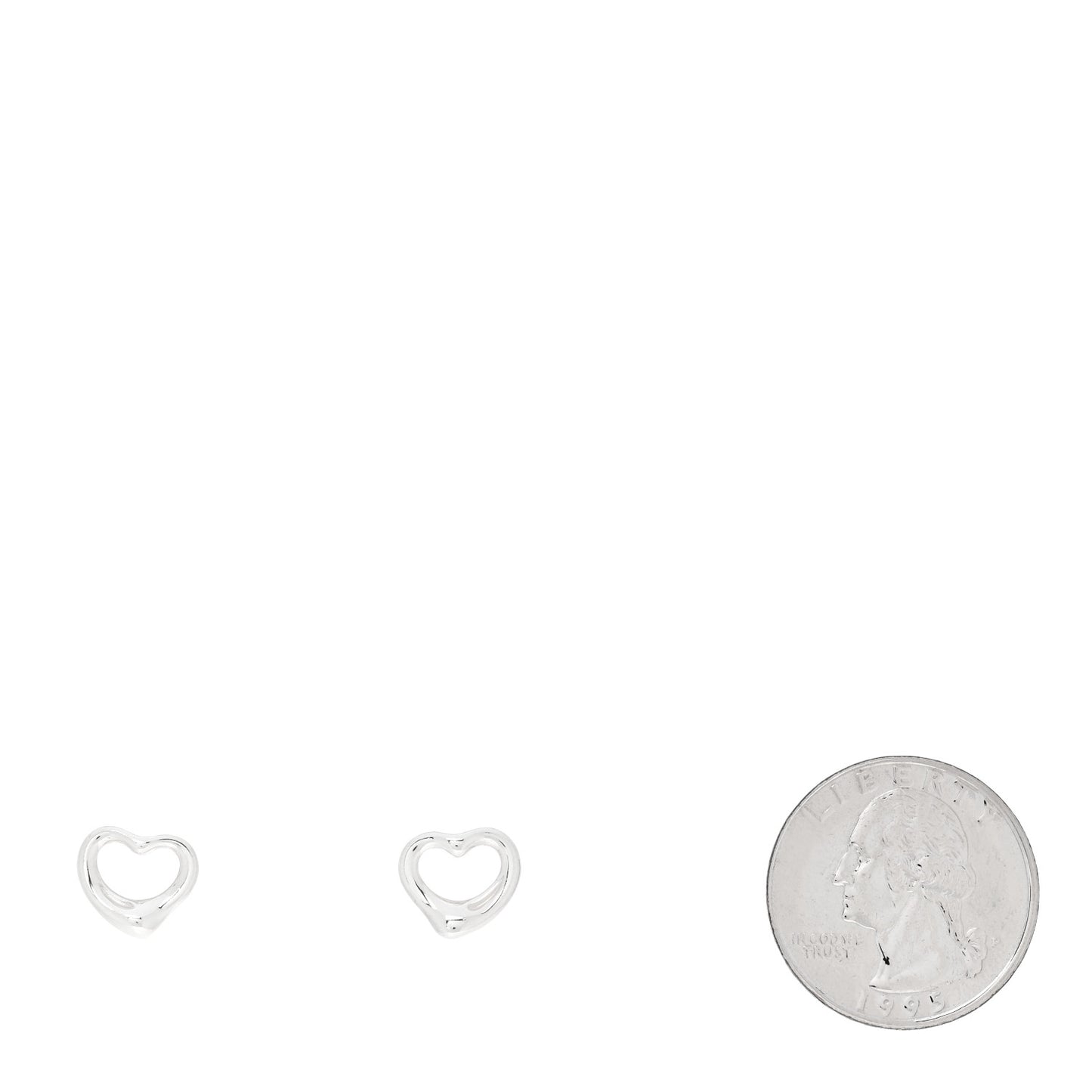 Sterling Silver 11mm Elsa Peretti Open Heart Earrings