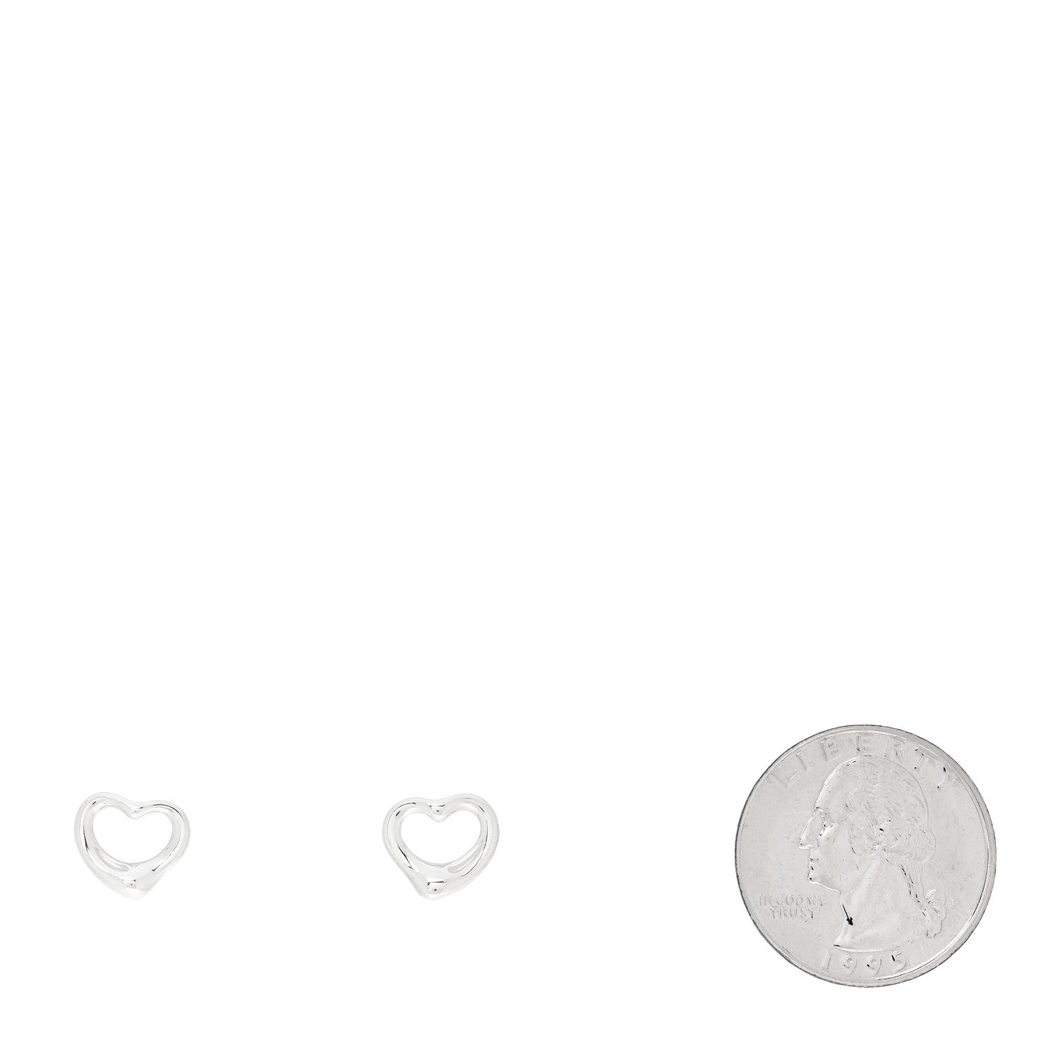 Tiffany Sterling Silver 11mm Elsa Peretti Open Heart Earrings 2 of 5