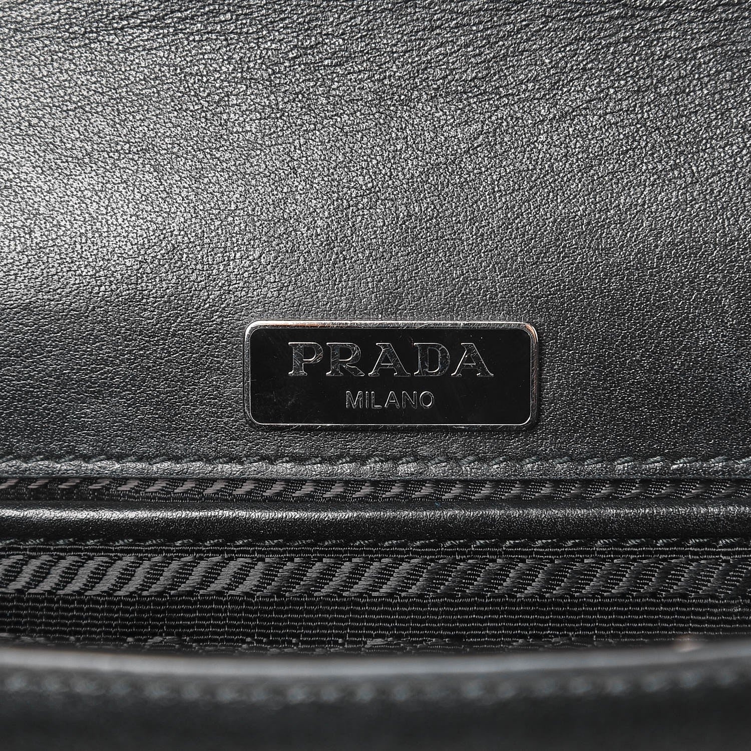 Prada Soft Calfskin Sound Chain Shoulder Bag Black 6 of 9