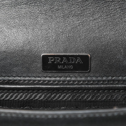 Prada Soft Calfskin Sound Chain Shoulder Bag Black 6 of 9
