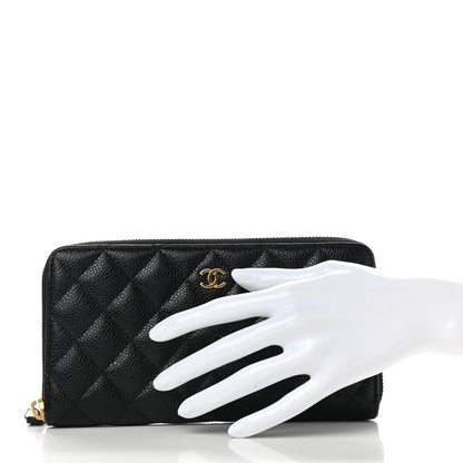 Chanel Caviar Quilted Large Gusset Zip Around Wallet Black 2 of 9