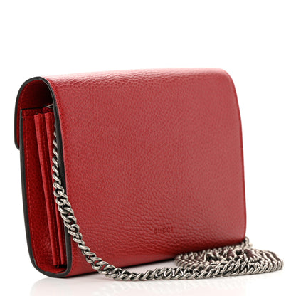 Gucci Calfskin Mini Dionysus Chain Wallet Hibiscus Red 3 of 11