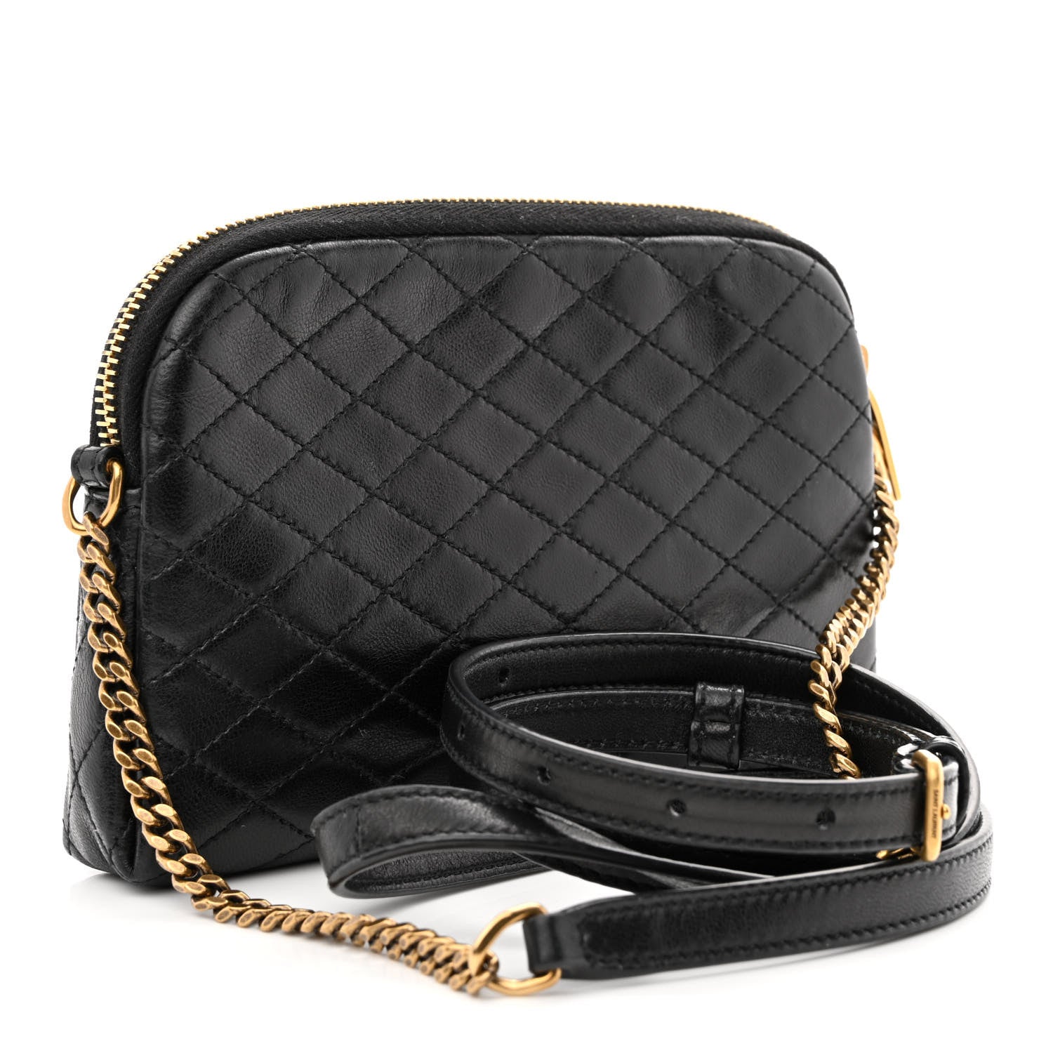 Saint Laurent Lambskin Quilted Gaby Zipped Pouch Black 3 of 10