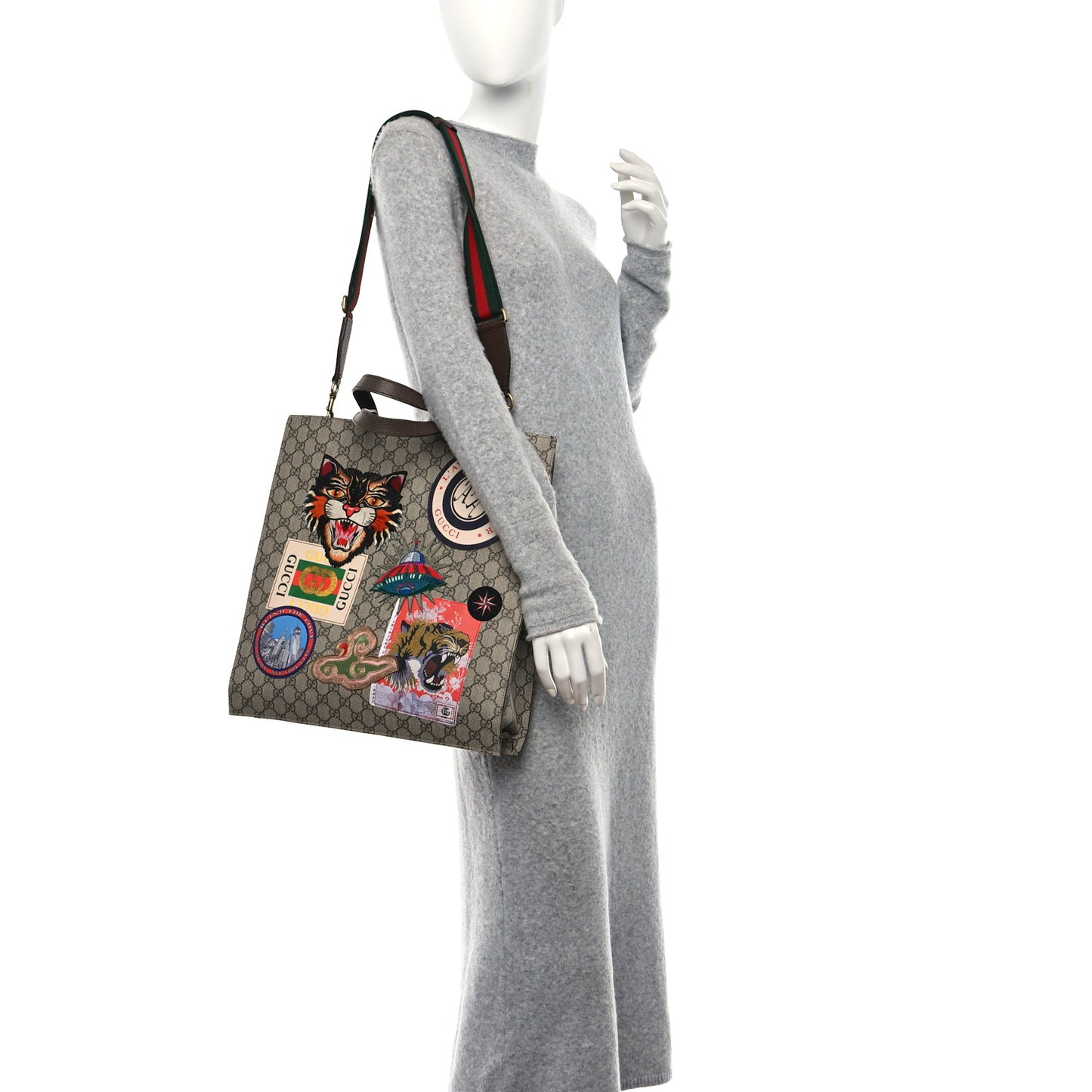 Soft GG Supreme Monogram Courrier Vertical Tote Beige New Acero