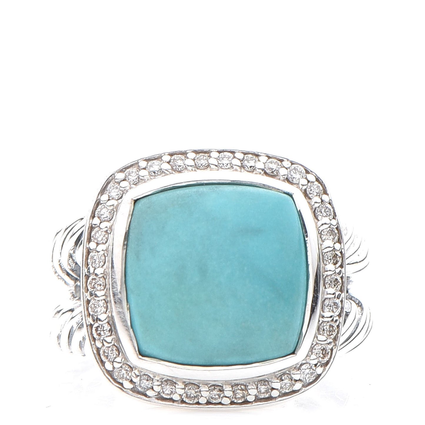 Sterling Silver Diamond Turquoise 11mm Albion Ring 52 6