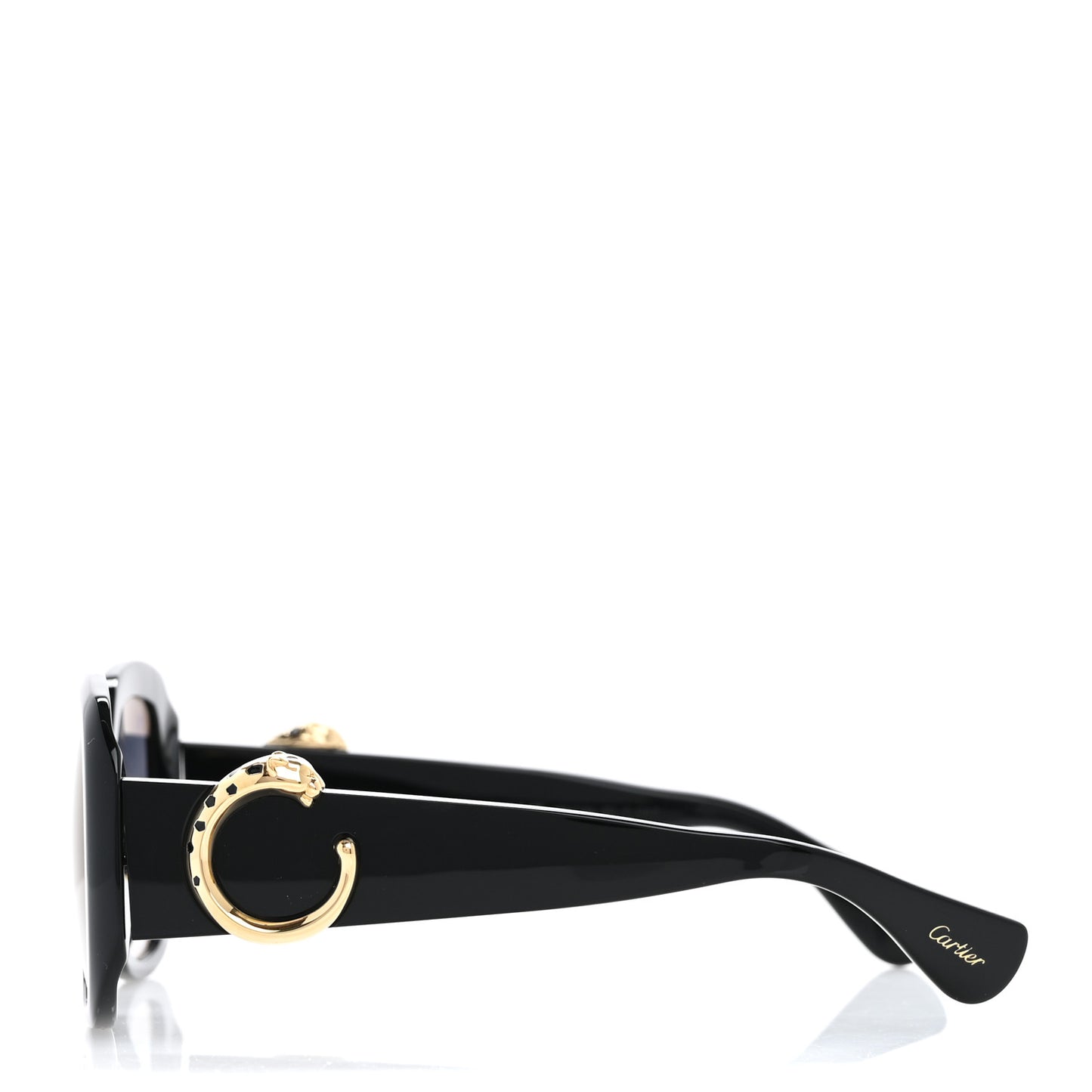 Acetate Panthere Square Sunglasses Black