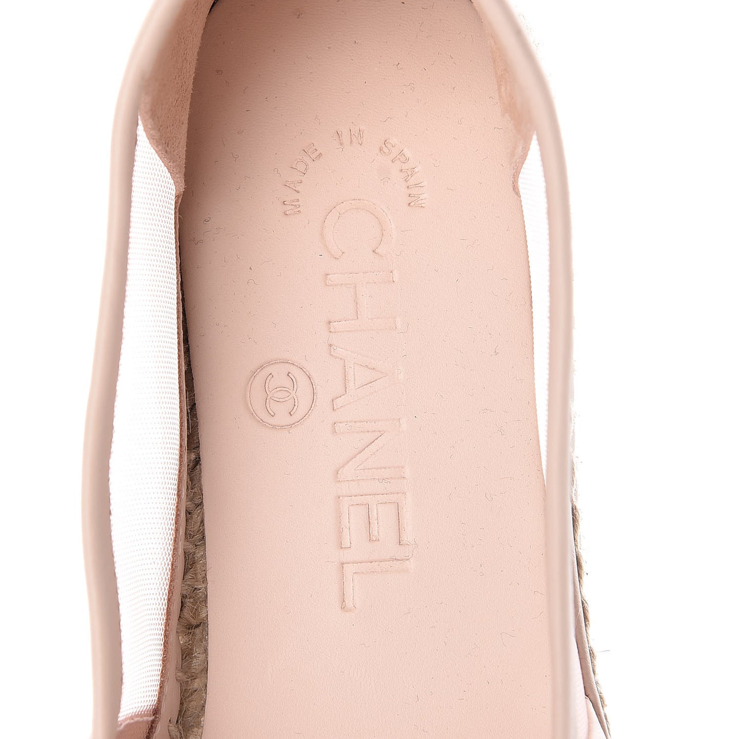 Mesh Grosgrain CC Espadrilles 36 Pink