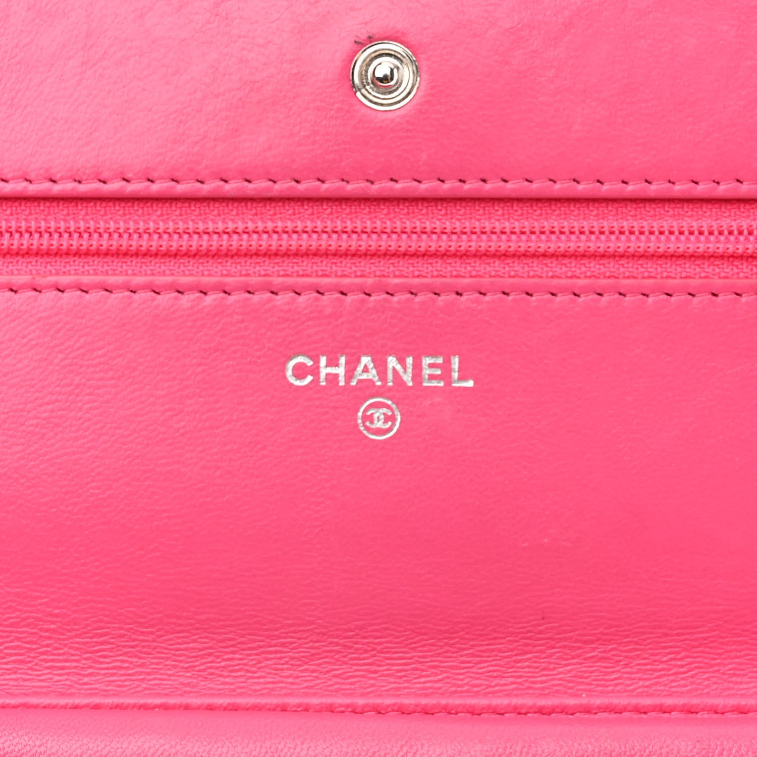 Chanel Lambskin Quilted Wallet On Chain WOC Dark Pink 6 of 21
